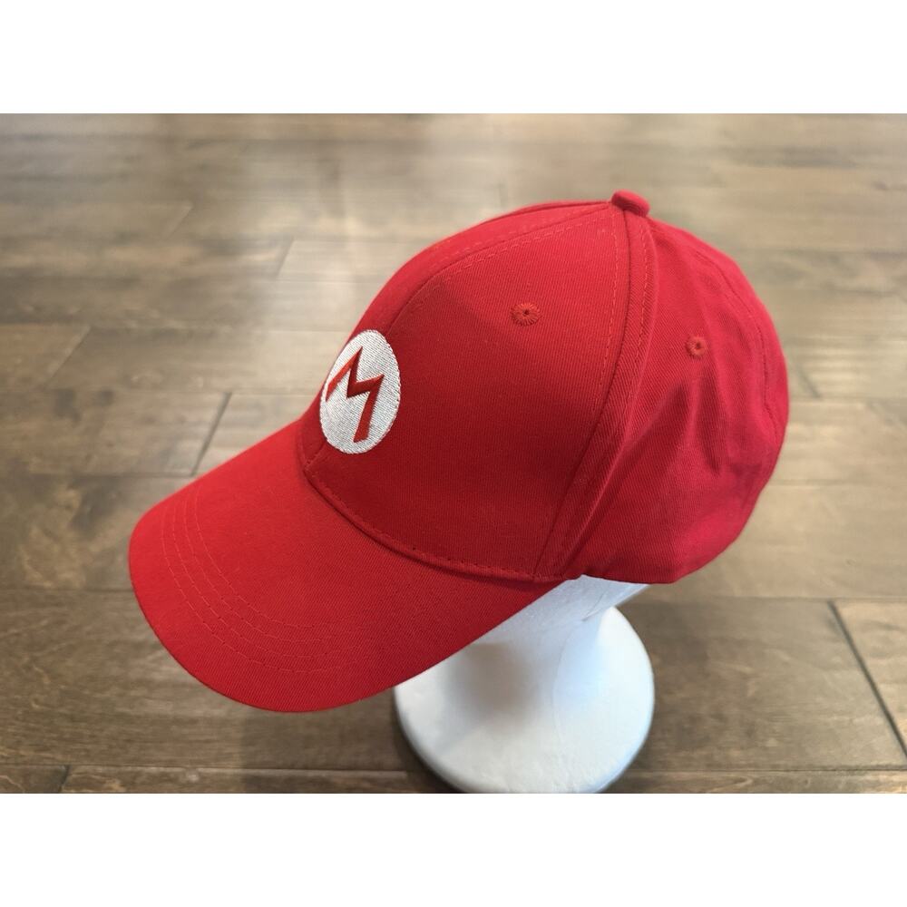 Nintendo Super Mario Unisex Red Adjustable Strapback Hat Baseball Cap One Size - Picture 3 of 6